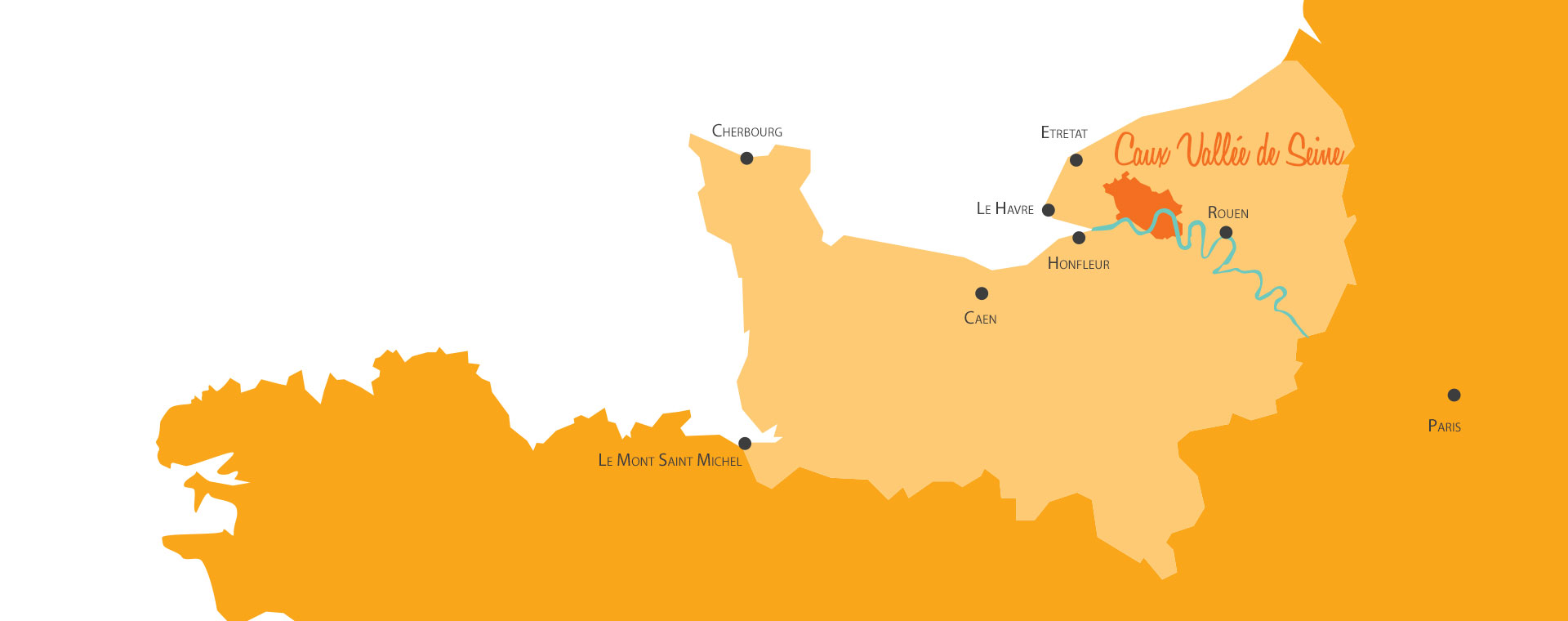 Carte Caux Vallée de Seine en Normandie
